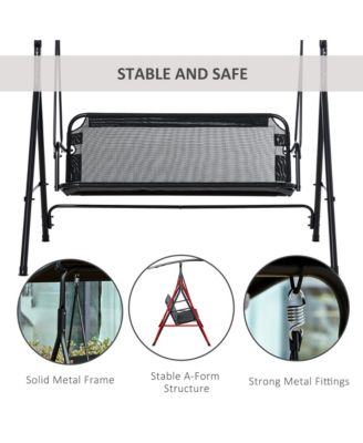 Outsunny 52 Inch 2 Person Canopy Swing Chair with Adjustable Shade