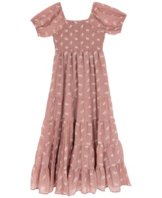 Big Girls Embroidered Linen Maxi Dress