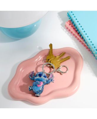 Stitch Keychain Official License, Multicolored Pave Crystal Stitch Heart Charm Keychain, Disney Bag Charm