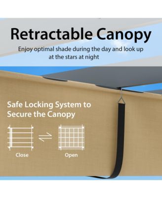 10 x 13ft Outdoor Aluminum Retractable Pergola Canopy Shelter Grape Trellis