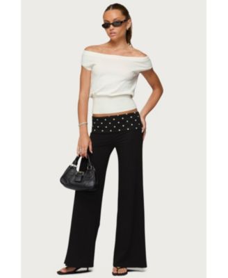 Women's Reeva Polka Dot Fold Over Pants