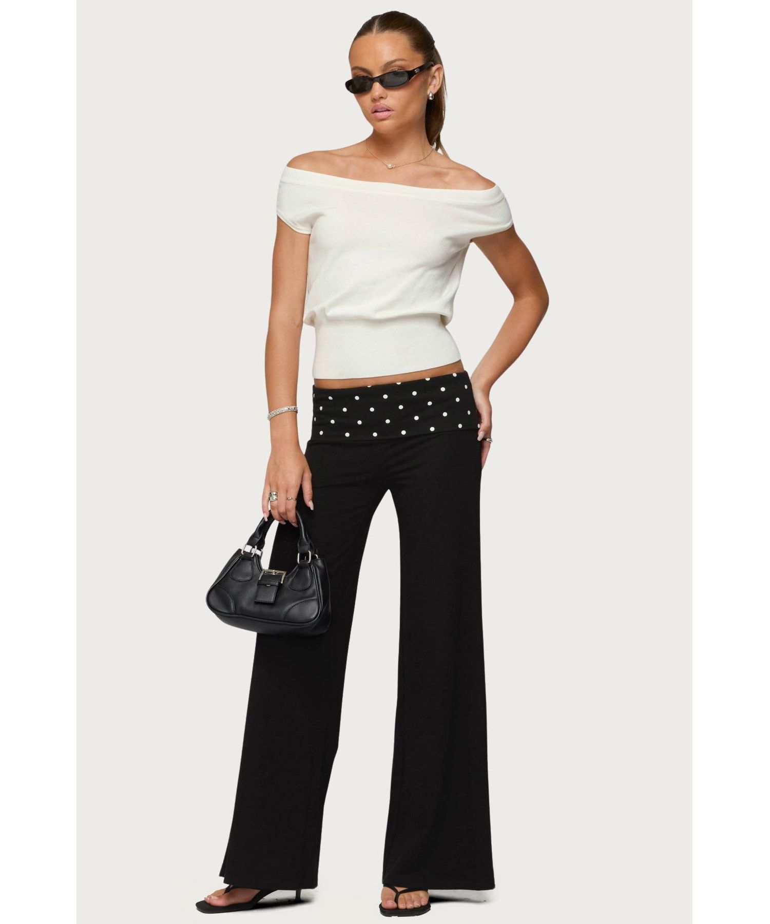 Women's Reeva Polka Dot Foldover Pants