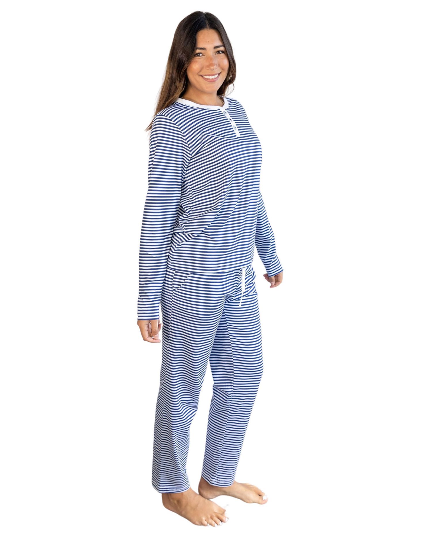 Women's Organic Cotton Jersey Two Piece Long Sleeve Pajama Set