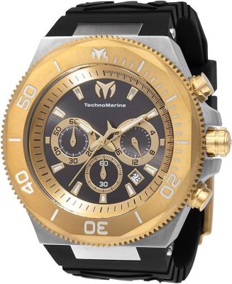 Men's TM-224018 Manta Quartz Chronograph Gold, Black Dial Watch