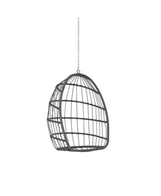 360lb Capacity Outdoor Rattan Egg Swing Chair with Waterproof Cushion