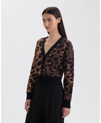 Women's V-Neck Jacquard Cardigan