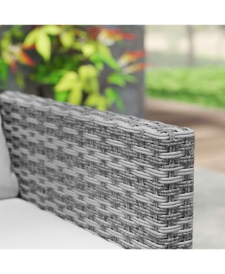 3PCS Patio Furniture Set Wicker Bistro Set with Cushions,