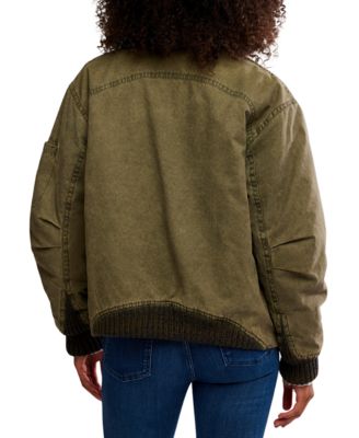 Women's Jax Washed Bomber Long Sleeve Jacket