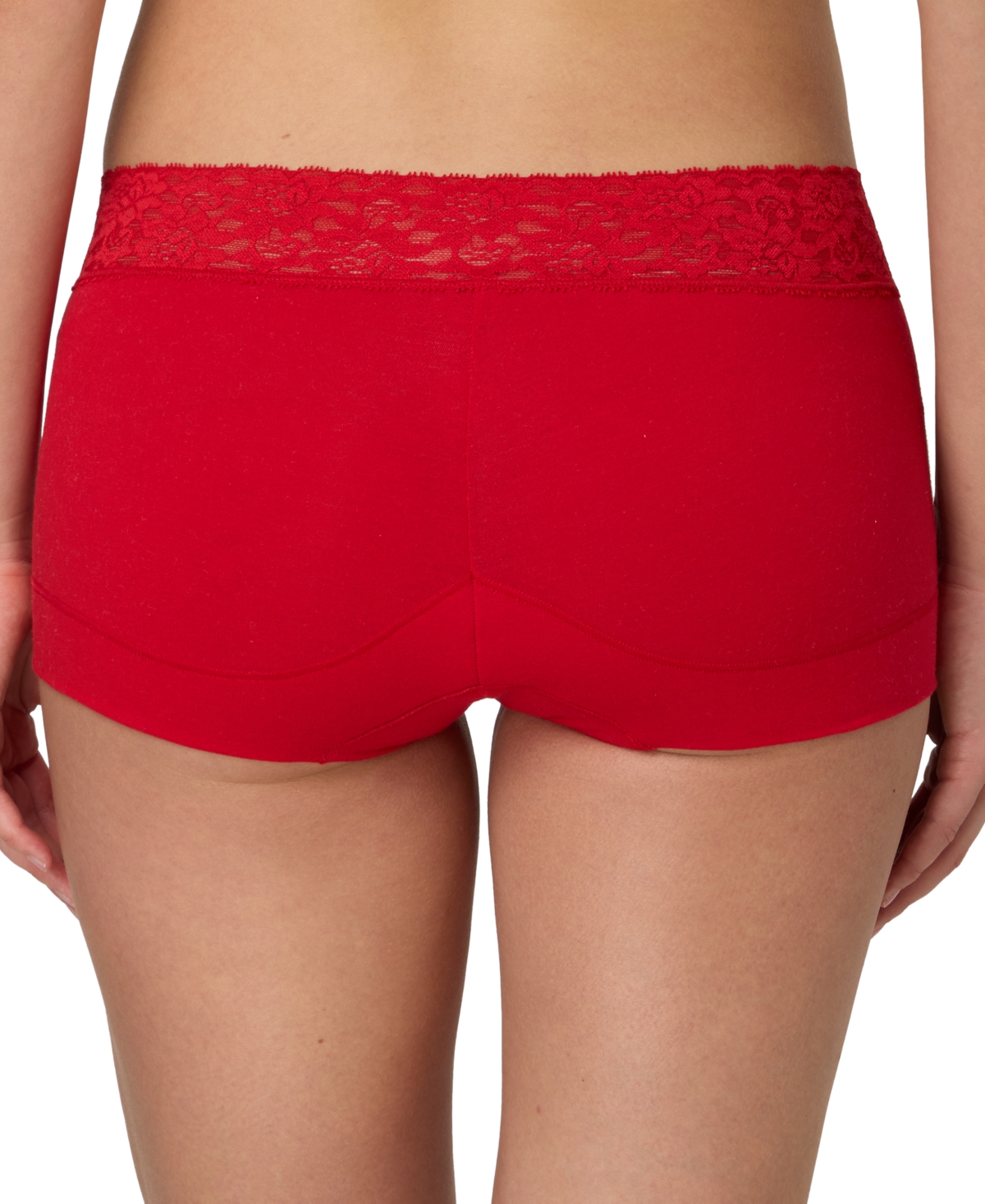 Maidenform Cotton Dream Lace Boyshort Underwear 40859 In Red