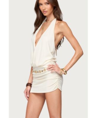 Womens Adrian Knit Halter Mini Dress