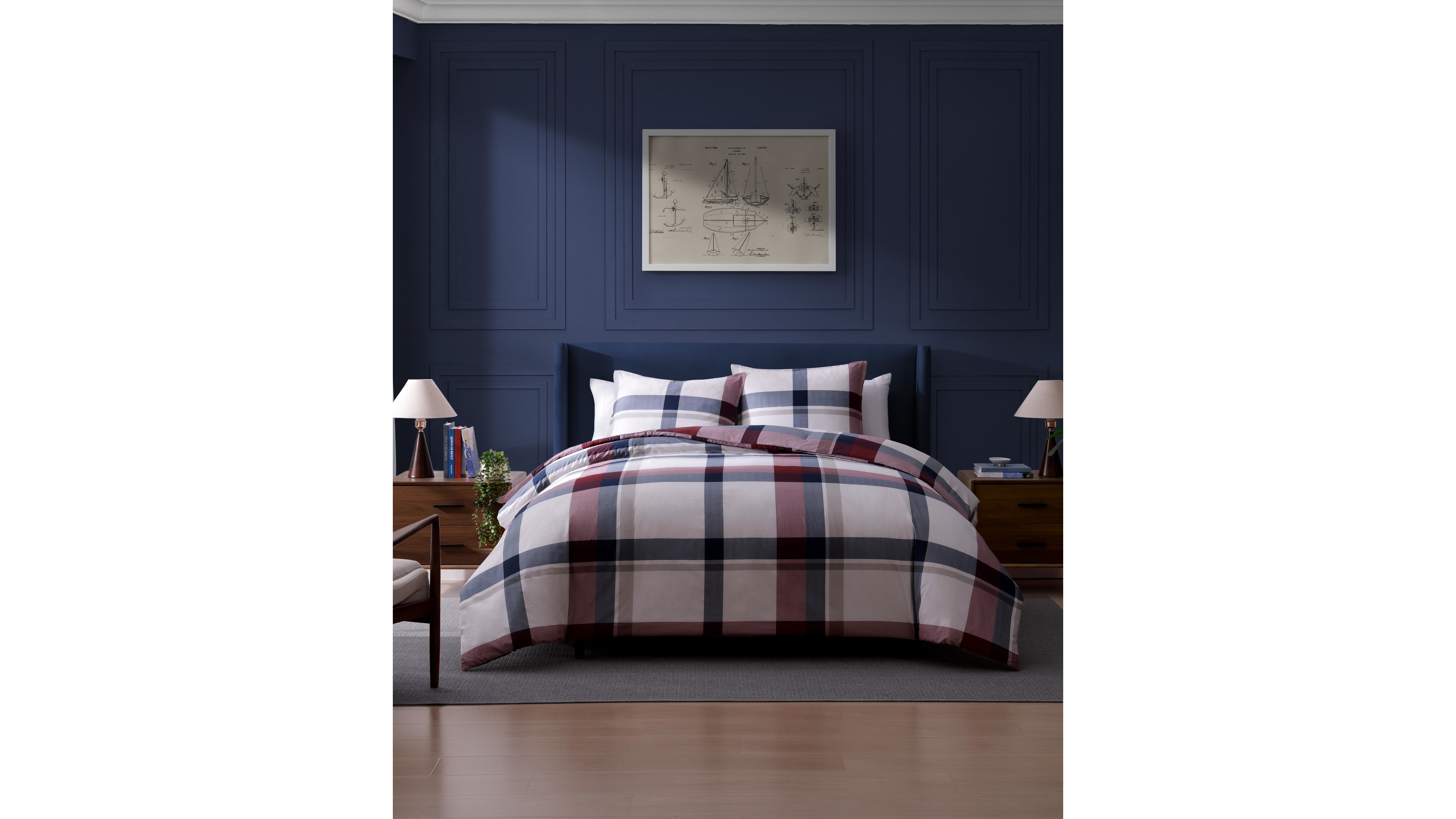 Tommy Hilfiger Prospect Park Plaid Cotton 3-Pc. Duvet Cover Set, King