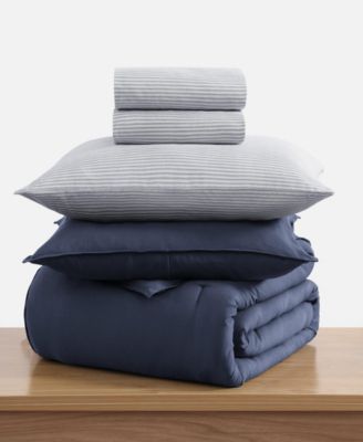 Solid Microfiber 5-Pc. Comforter Set, Twin/Twin XL