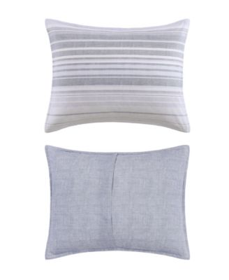 Bold Stripe Textured Cotton 3-Pc. Duvet Cover Set, King