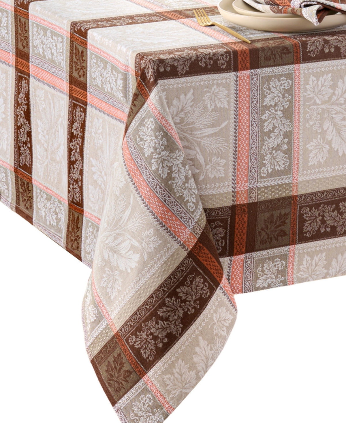 Elrene Windswept Harvest Jacquard Cotton Tablecloth