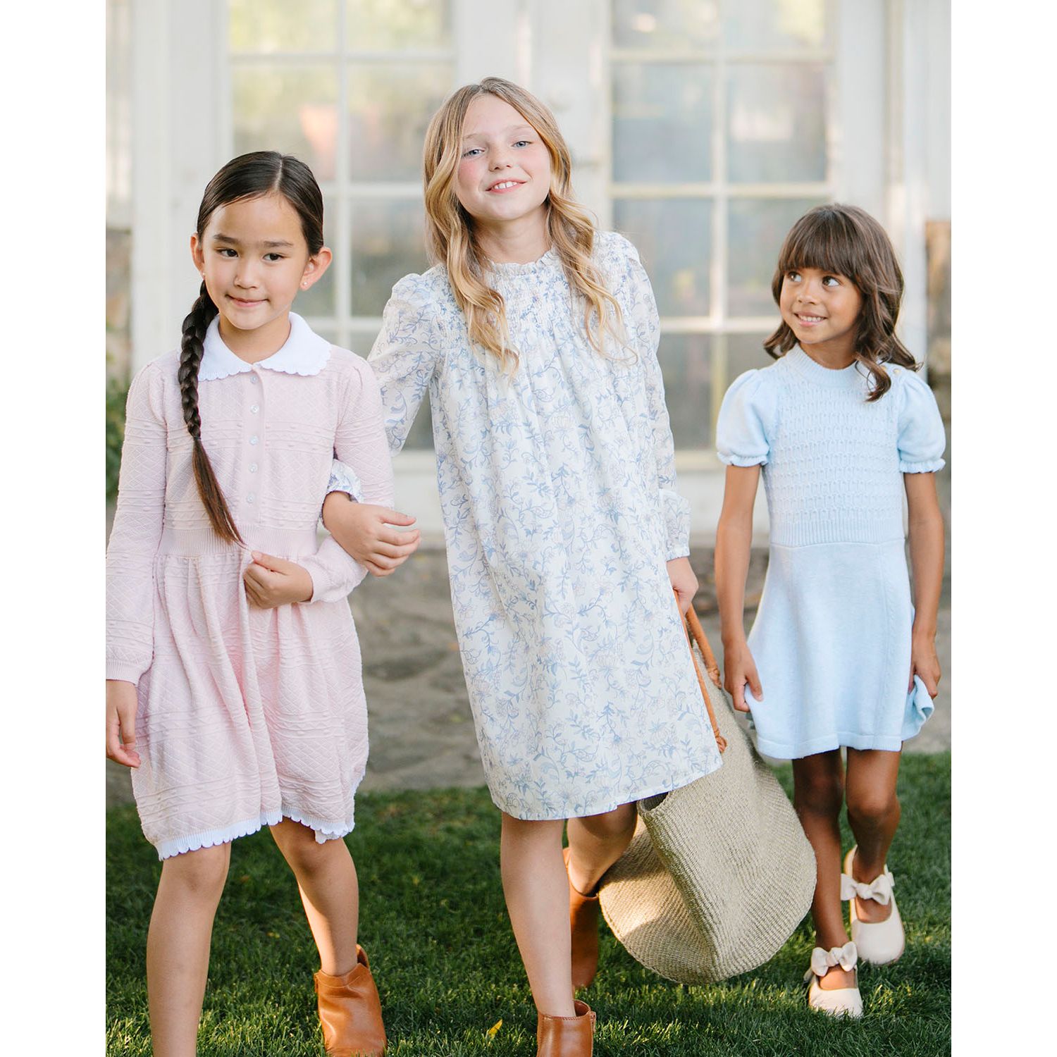 Baby Girls Hope and Henry Organic Long Sleeve Ruffle Neck Smocked Yoke Dress