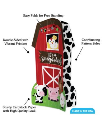 Freestanding 3D Farm Animals Barn Centerpiece Table Decorations - 8 Count