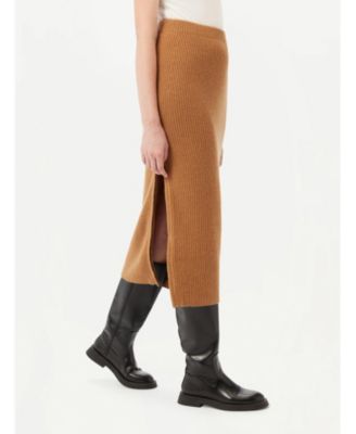 Women's Cashmere Skirt with Zip