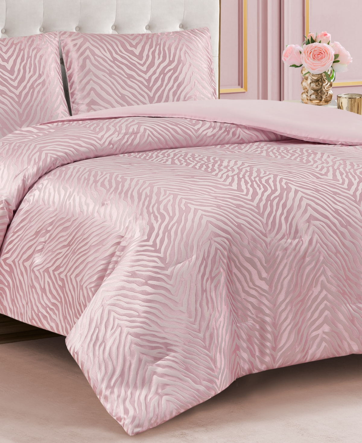 Juicy Couture Sparkle Zebra Jacquard 2-pc. Comforter Set, Twin/twin Xl In Pink
