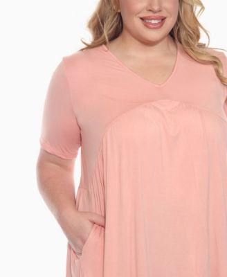 Plus Size Short Sleeve Shirred Front Knit Top