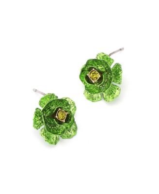 Faux Stone Flower Stud Earrings