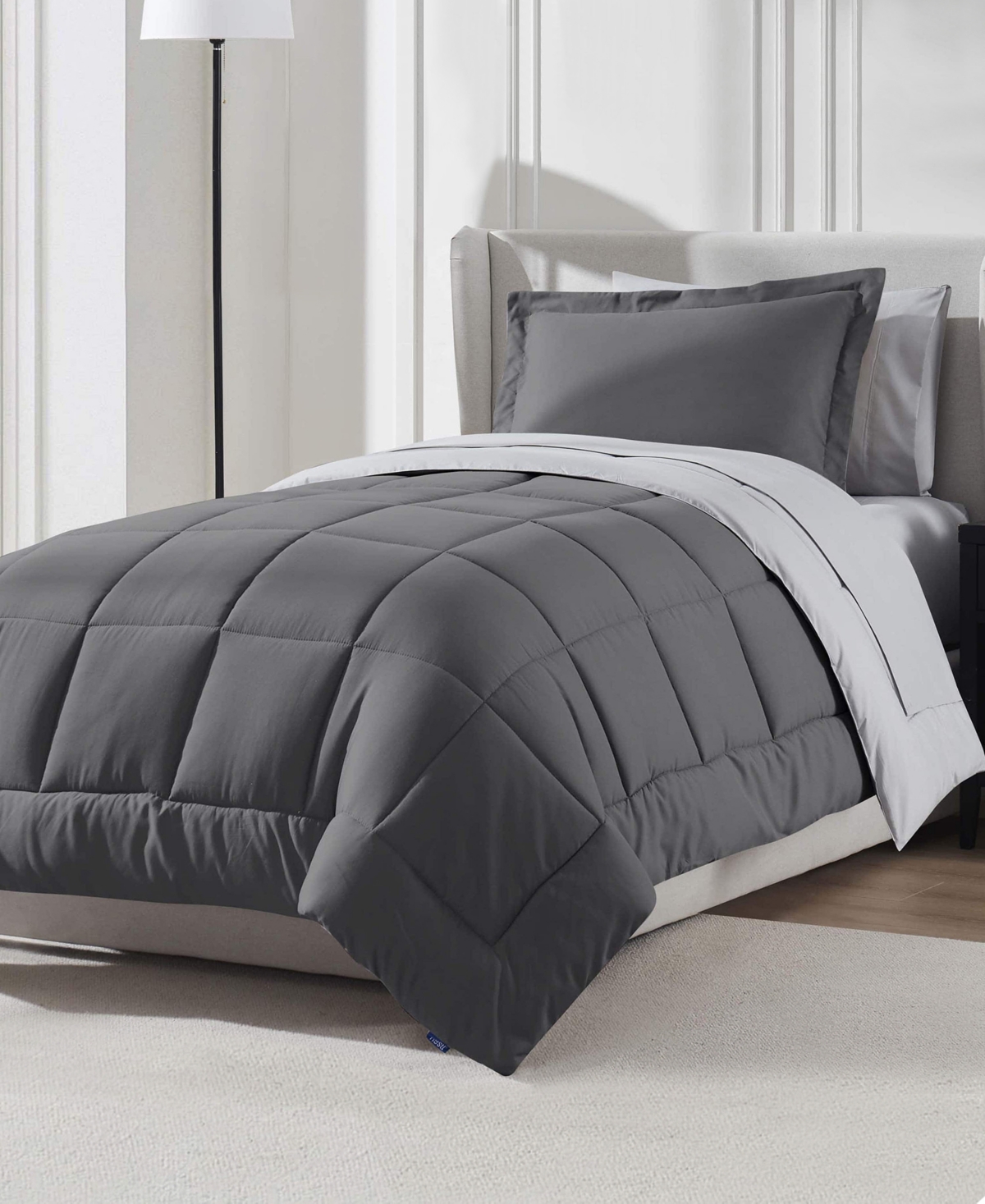 Nestl Luxury Soft Reversible 5-pc. Comforter Set, Twin Xl In Gray