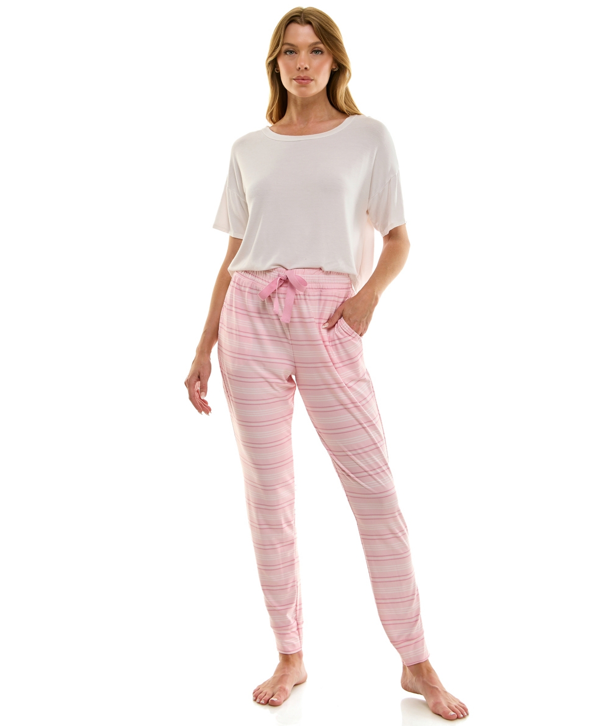 Roudelain Women's Ultra-soft Jogger Pajama Bottoms, Set Of 2 In Multi