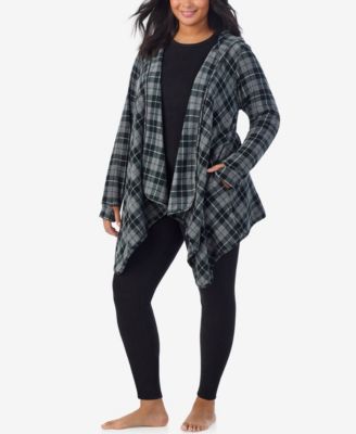 Plus Size Fleecewear Plus Size Hooded Wrap Top