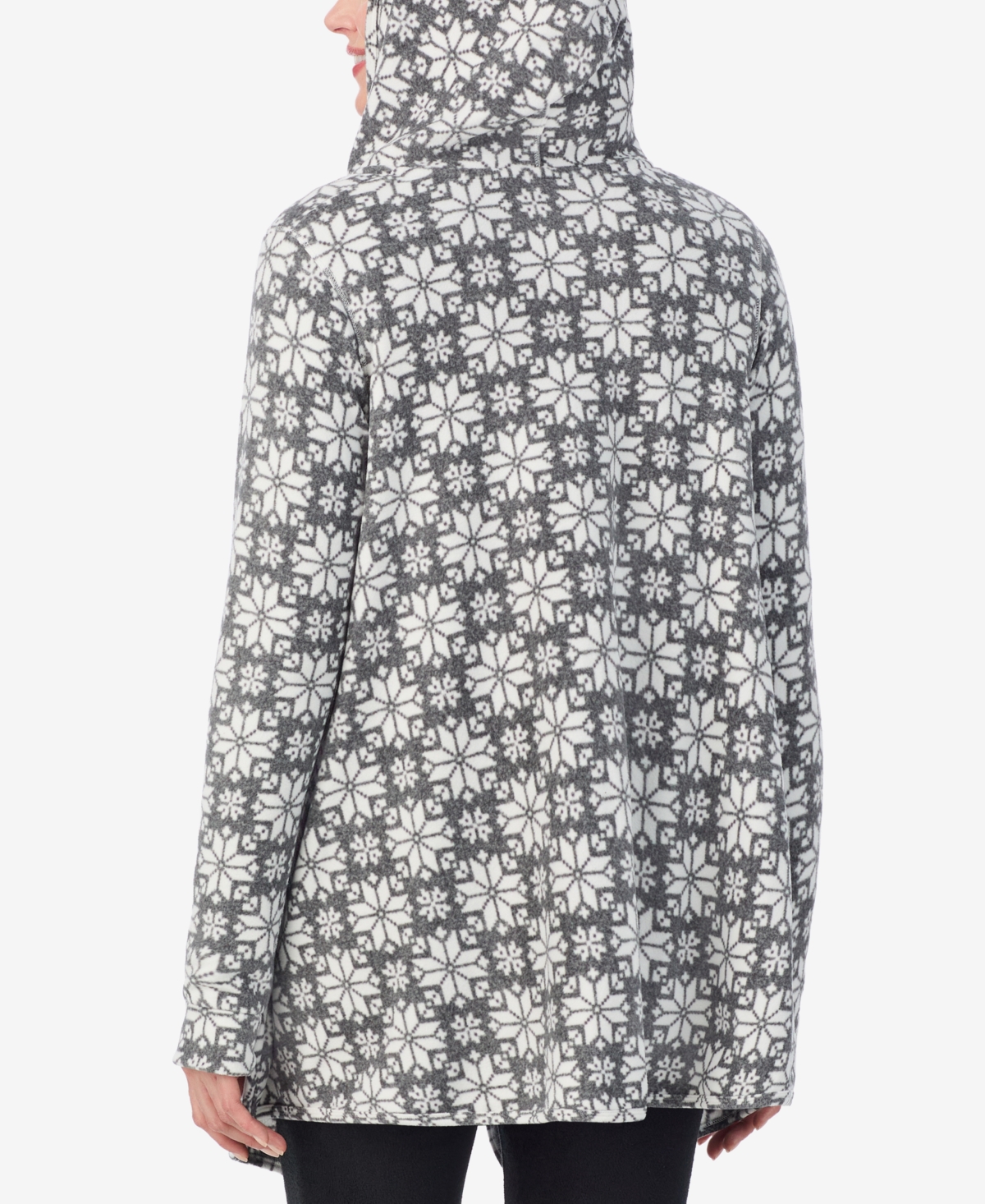 Cuddl Duds Women's Hooded Wrap Top In Black