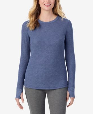 Women's Cozy Stretch Waffle Thermal Long Sleeve Scoop Neck Top