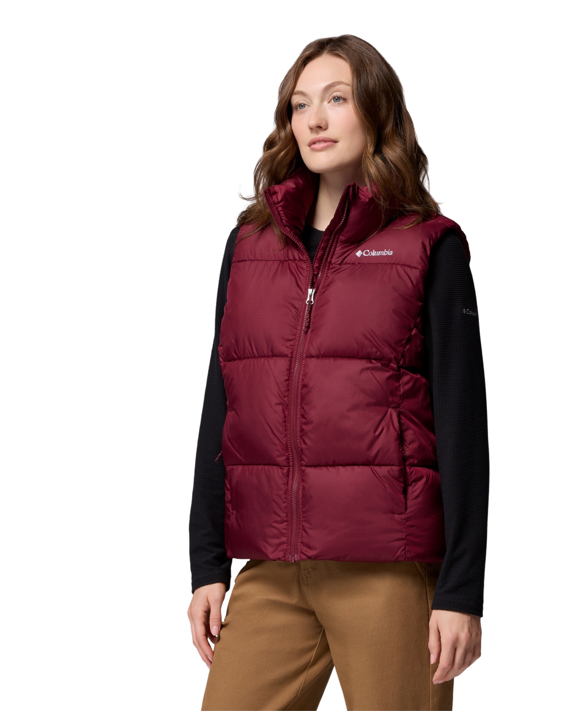 Columbia Women's Puffect Thermarator Insulated Vest In Burgundy