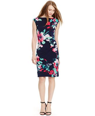 Lauren Ralph Lauren Floral-Print Jersey Dress - Dresses - Women - Macy's