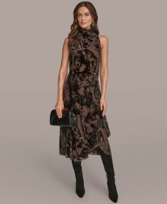 Women's Cowl Neck Midi Dress