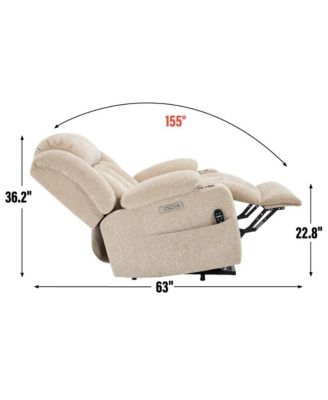 Power Lift Recliner with Heat & Massage, Electric Chenille Chair with USB Port, Cup Holders & Heavy-Duty 350 LBS Support-Maison Boucle