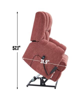 Chenille Power Lift Recliner for Seniors with Heat & Massage, Dual Motor Electric Chair, Infinite Position