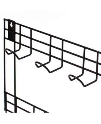  26&amp;#x22; W x 3.25&amp;#x22; D x 12.75&amp;#x22; H Wall Mount Garden Tool Storage Rack Hook On Garage, Garden and Yard, Black