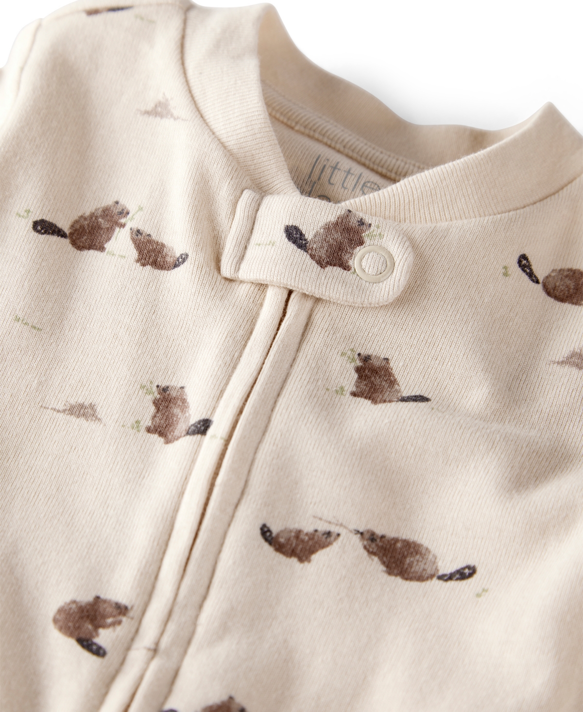 Carter's Little Planet By  Baby Boys Or Baby Girls Organic Beaver Creek Print Sleep And Play Pajamas In Brown