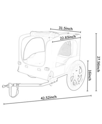 Pet Bike Trailer,Suitable for Small & Medium Pets, Easy Folding Cart Frame, Quick Release Wheel, Purple