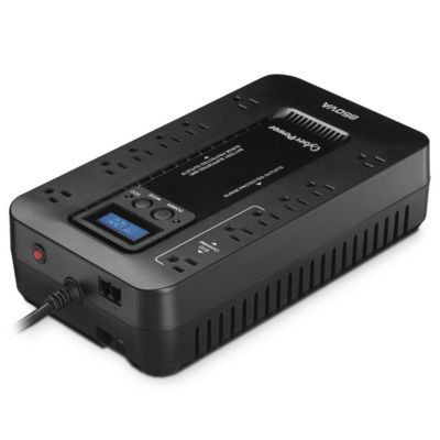 Ecologic EC850LCD Compact 12 Outlets 850VA 510W UPS with Multifunction LCD Panel, ECO Mode