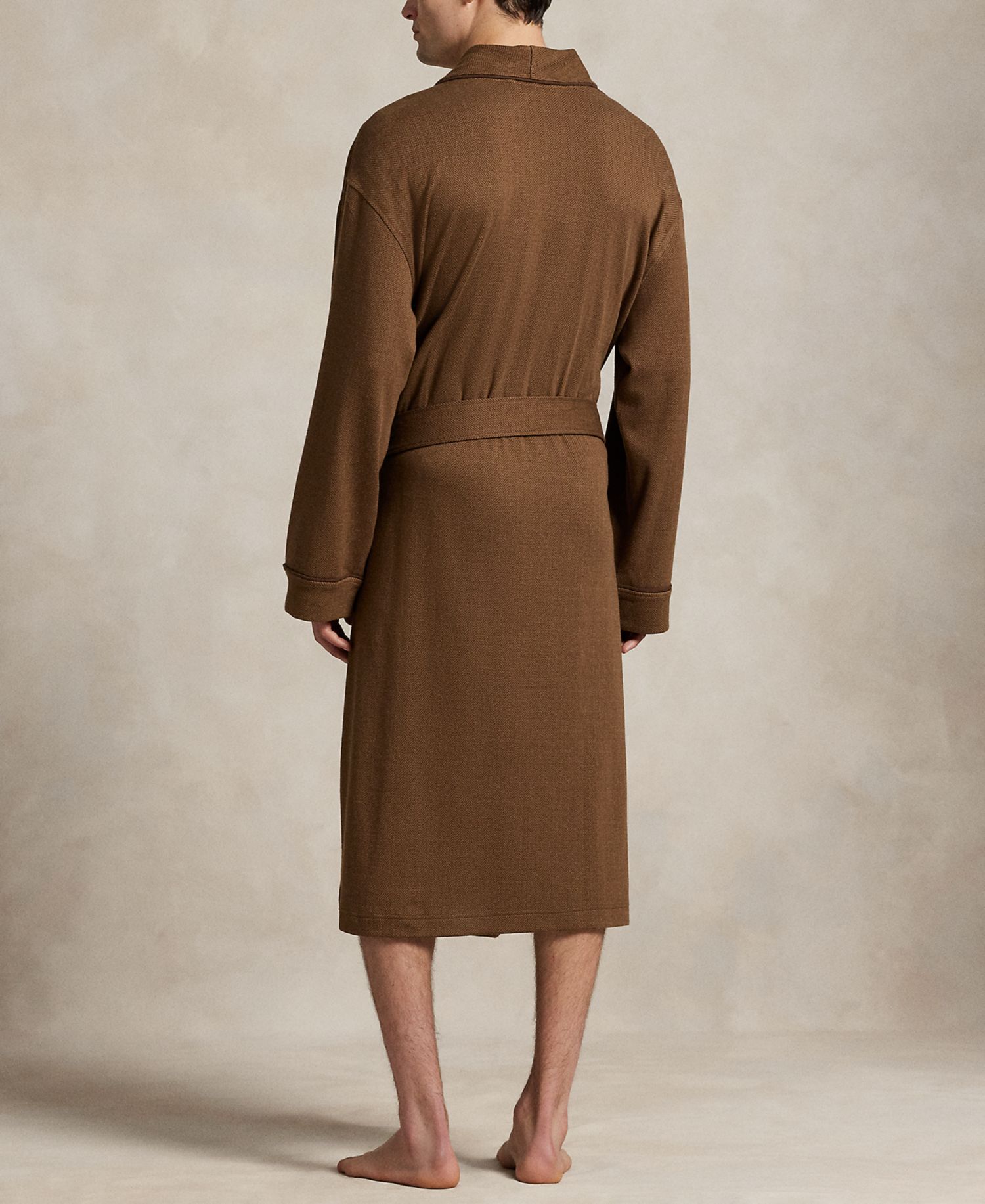 Men's Jacquard-Knit Herringbone Robe