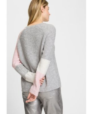 Women's Colour Block Boucle Sweater