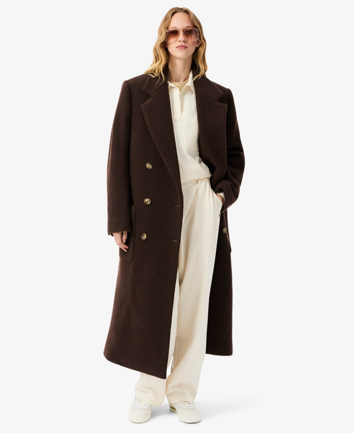 Lacoste Usa Women's Oversized Button Up Top