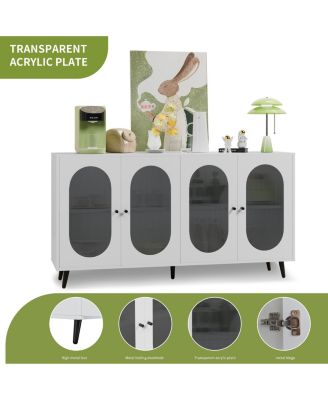 Freestanding Storage Accent Cabinet with Acrylic Doors