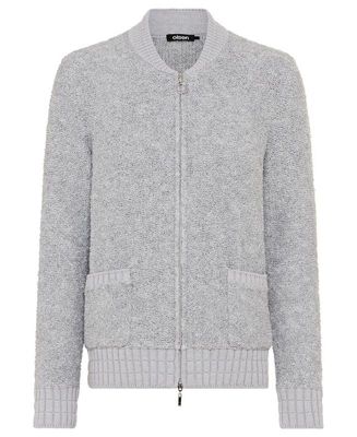 Women's Boucle Zip Front Cardigan
