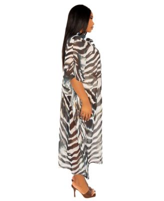 Women's Plus Size Print Shirtdress Cover Up