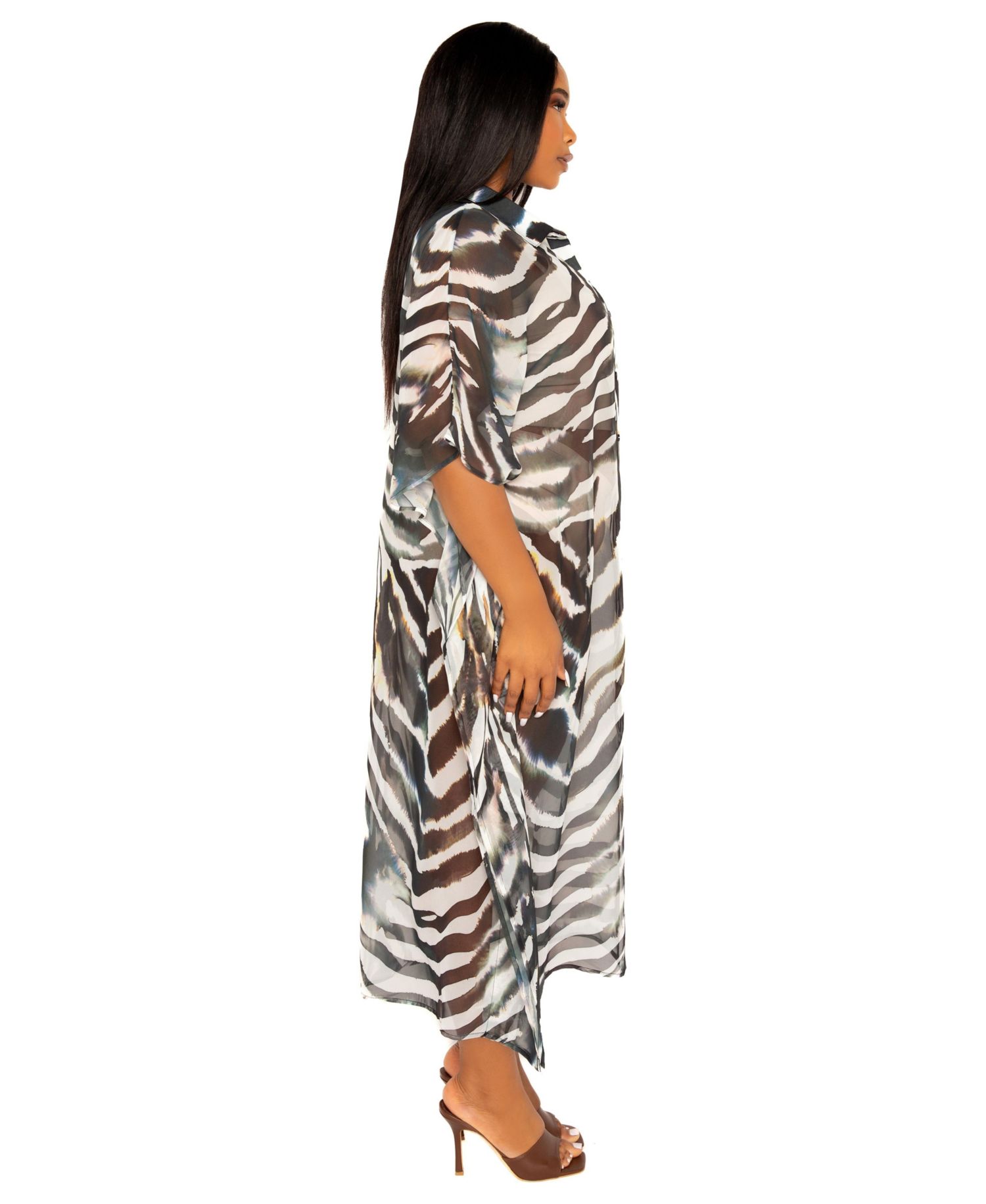 Women's Plus Size Print Shirtdress Cover Up