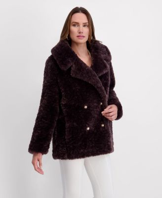 Women's Oversized Double Breasted Faux Fur Coat