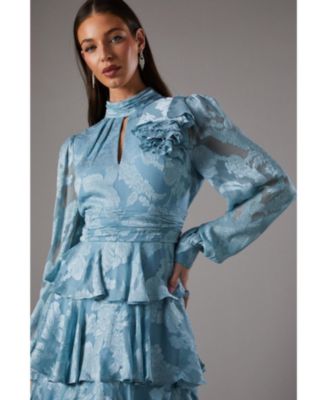 Women's Jacquard Tiered Maxi Dress