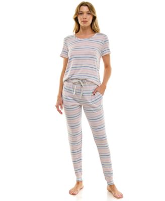 Roudelain - V-Neck T-Shirt & Jogger Pants Pajama Set
