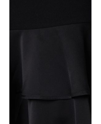 Women's Satin Back Crepe Dress With Peplum