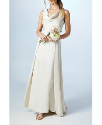 Sleeveless Cowl Neck Bridesmaid Dress